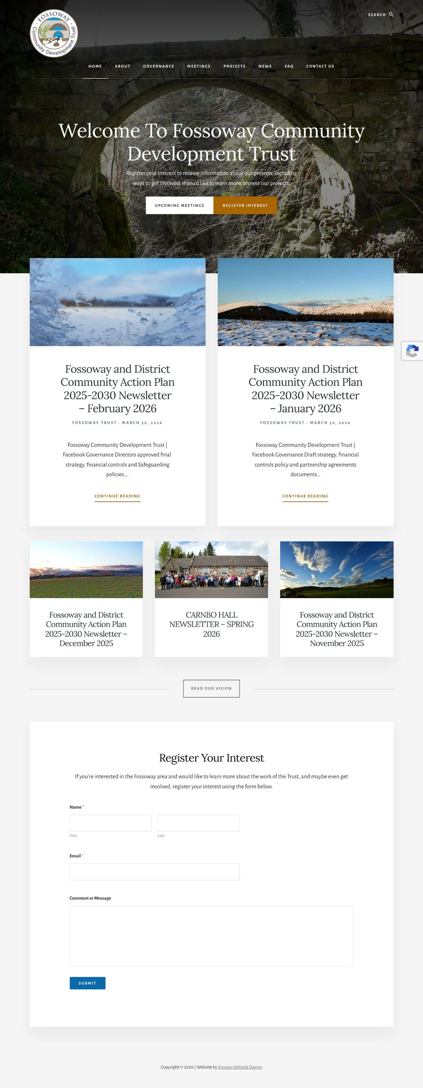 Fossoway Community Development Trust Website Mockup